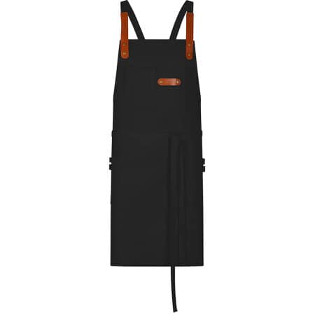 Exner Latzschürze Canvas mit Zier-Label Black