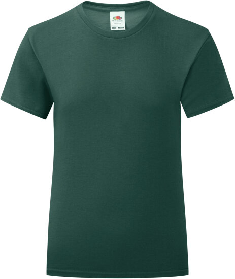 T-Shirts in Forest Green: Girls Iconic T F131K von Fruit of the Loom
