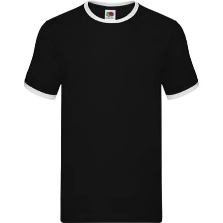 Fruit of the Loom Ringer Tee Black|White