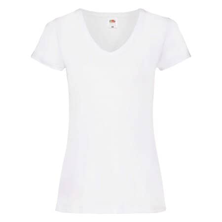 Fruit of the Loom Valueweight V-Neck T Lady-Fit White