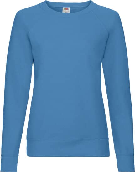 Sweatshirts in Azure Blue: Lightweight Raglan Sweat Lady-Fit F315 von Fruit of the Loom