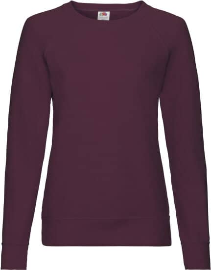 Sweatshirts in Burgundy: Lightweight Raglan Sweat Lady-Fit F315 von Fruit of the Loom