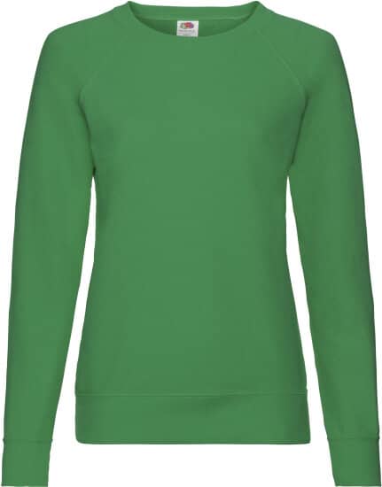 Sweatshirts in Kelly Green: Lightweight Raglan Sweat Lady-Fit F315 von Fruit of the Loom
