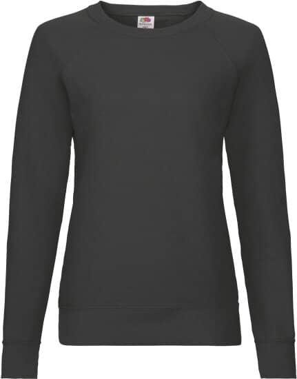 Sweatshirts in Light Graphite (Solid): Lightweight Raglan Sweat Lady-Fit F315 von Fruit of the Loom