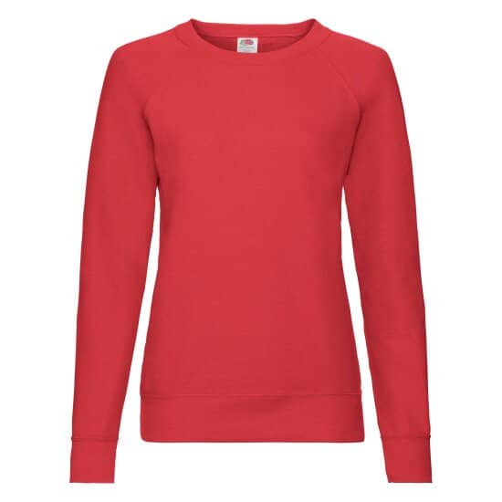 Sweatshirts in Red: Lightweight Raglan Sweat Lady-Fit F315 von Fruit of the Loom