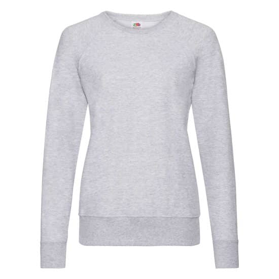 Sweatshirts in Heather Grey: Lightweight Raglan Sweat Lady-Fit F315 von Fruit of the Loom