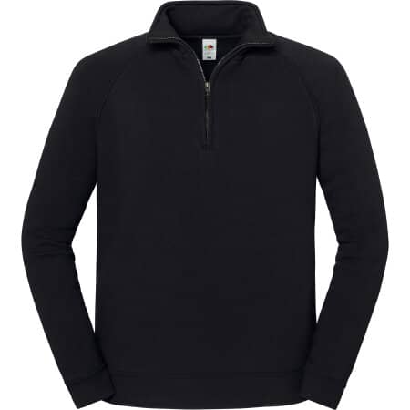 Fruit of the Loom Iconic Premium Zip Neck Sweat Black