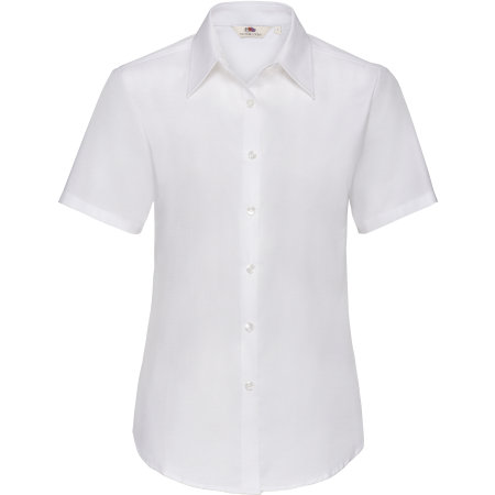 Fruit of the Loom Short Sleeve Oxford Shirt Lady-Fit White