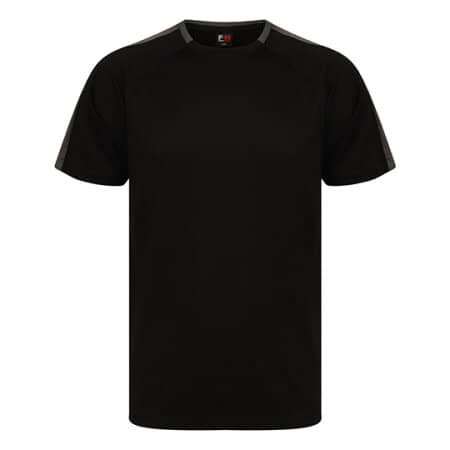 Finden+Hales Unisex Team T-Shirt Black|Gunmetal Grey