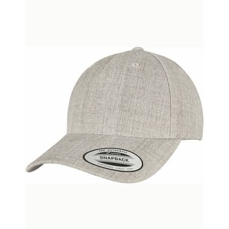 FLEXFIT YP Classics 5-Panel Premium Curved Visor Snapback Cap Heather Grey