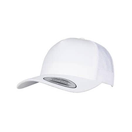 FLEXFIT 5-Panel Retro Trucker Cap White