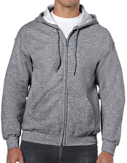 Jacken in Graphite Heather: Heavy Blend™ Full Zip Hooded Sweatshirt G18600 von Gildan