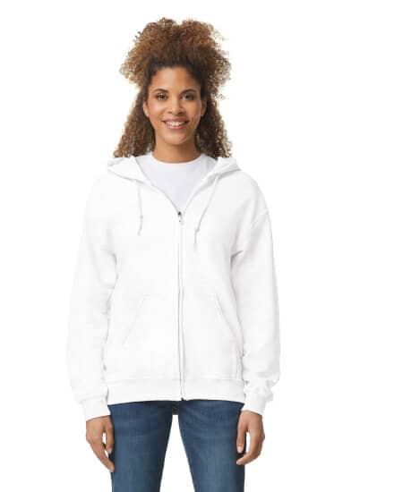 Jacken in White: Heavy Blend™ Full Zip Hooded Sweatshirt G18600 von Gildan
