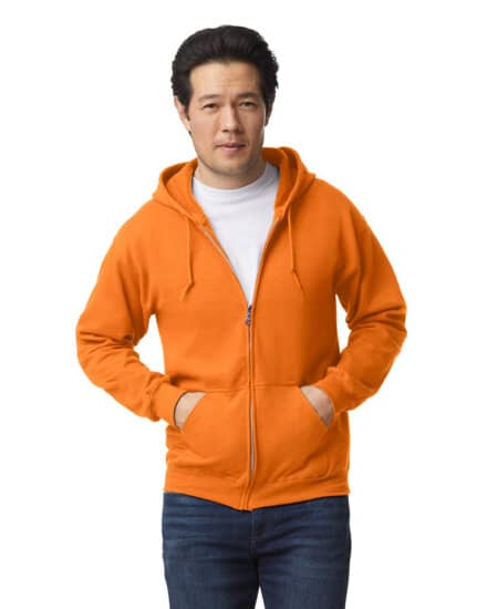 Jacken in Safety Orange (Neon): Heavy Blend™ Full Zip Hooded Sweatshirt G18600 von Gildan