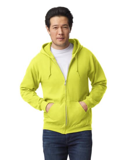 Jacken in Safety Green (Neon): Heavy Blend™ Full Zip Hooded Sweatshirt G18600 von Gildan