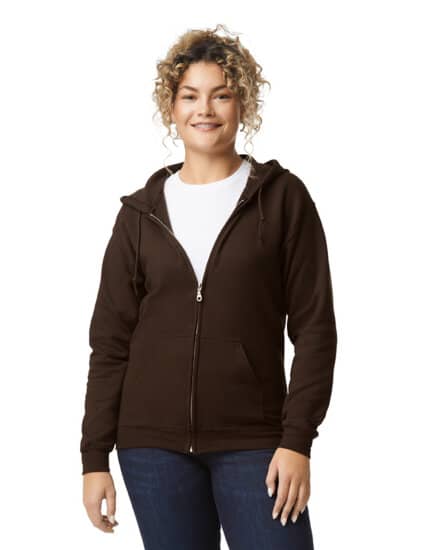 Jacken in Dark Chocolate: Heavy Blend™ Full Zip Hooded Sweatshirt G18600 von Gildan