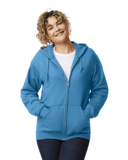 Jacken in Carolina Blue: Heavy Blend™ Full Zip Hooded Sweatshirt G18600 von Gildan