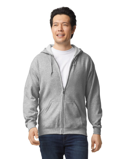 Jacken in Sport Grey (Heather): Heavy Blend™ Full Zip Hooded Sweatshirt G18600 von Gildan