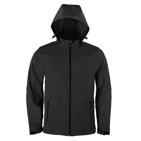 HRM Men´s Hooded Soft-Shell Jacket Dark Grey