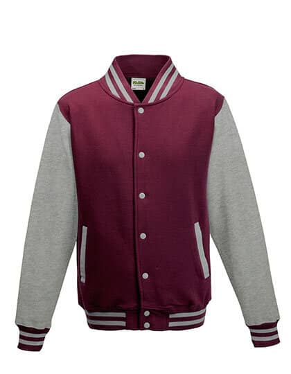 Jacken in Burgundy|Heather Grey: Varsity Jacket JH043 von Just Hoods