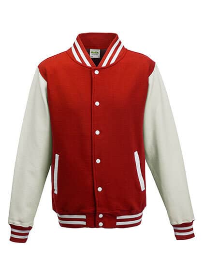 Jacken in Fire Red|White: Varsity Jacket JH043 von Just Hoods