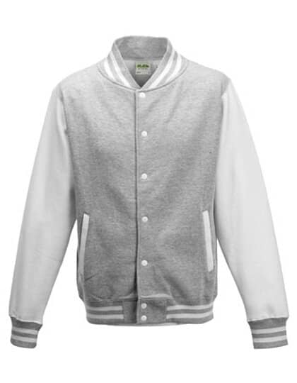 Jacken in Heather Grey|White: Varsity Jacket JH043 von Just Hoods