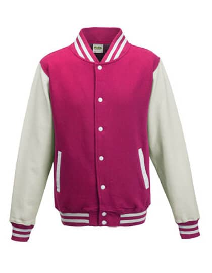 Jacken in Hot Pink|White: Varsity Jacket JH043 von Just Hoods