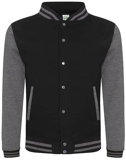 Jacken in Jet Black|Charcoal (Heather): Varsity Jacket JH043 von Just Hoods