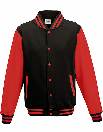 Jacken in Jet Black|Fire Red: Varsity Jacket JH043 von Just Hoods
