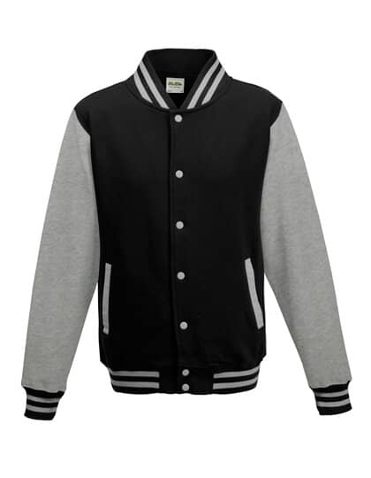 Jacken in Jet Black|Heather Grey: Varsity Jacket JH043 von Just Hoods