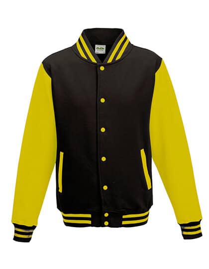 Jacken in Jet Black|Sun Yellow: Varsity Jacket JH043 von Just Hoods