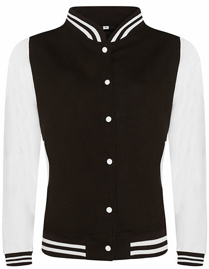 Jacken in Jet Black|White: Varsity Jacket JH043 von Just Hoods