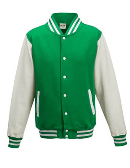 Jacken in Kelly Green|White: Varsity Jacket JH043 von Just Hoods
