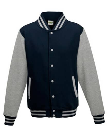 Jacken in Oxford Navy|Heather Grey: Varsity Jacket JH043 von Just Hoods