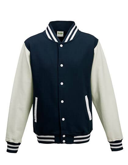 Jacken in Oxford Navy|White: Varsity Jacket JH043 von Just Hoods