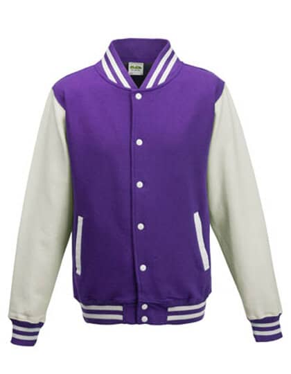 Jacken in Purple|White: Varsity Jacket JH043 von Just Hoods
