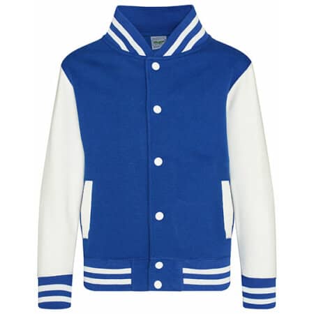 Just Hoods Kids` Varsity Jacket Royal Blue|White