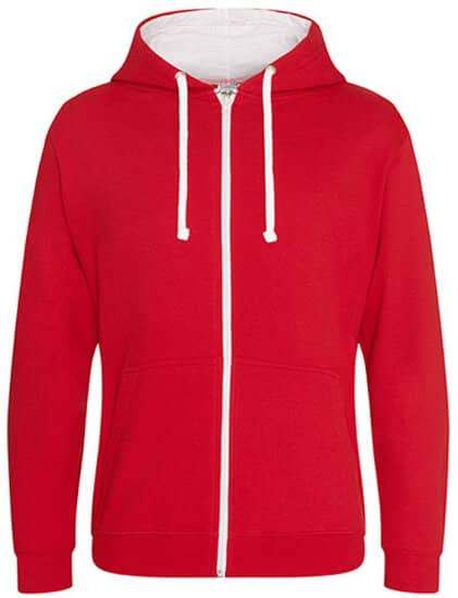 Jacken in Fire Red|Arctic White: Varsity Zoodie JH053 von Just Hoods