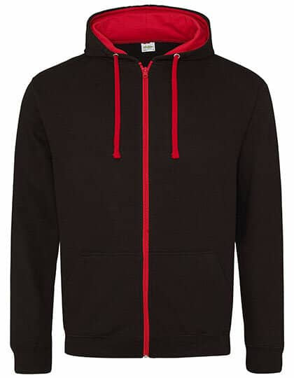 Jacken in Jet Black|Fire Red: Varsity Zoodie JH053 von Just Hoods