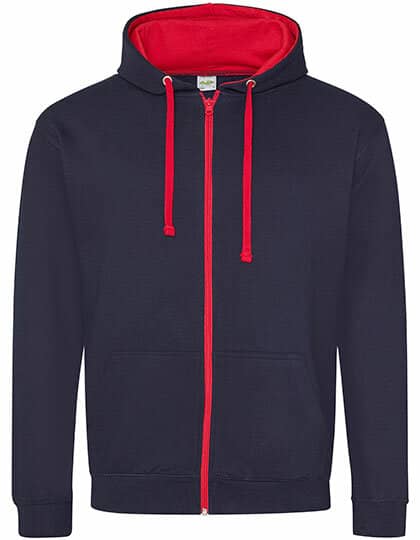 Jacken in New French Navy|Fire Red: Varsity Zoodie JH053 von Just Hoods