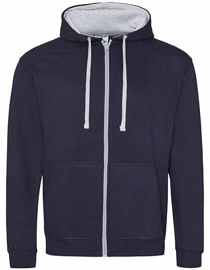 Jacken in New French Navy|Heather Grey: Varsity Zoodie JH053 von Just Hoods