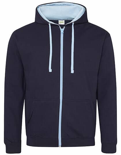 Jacken in New French Navy|Sky Blue: Varsity Zoodie JH053 von Just Hoods