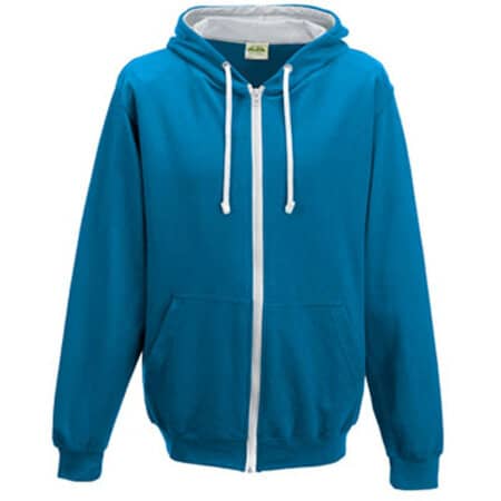 Just Hoods Varsity Zoodie Sapphire Blue|Heather Grey