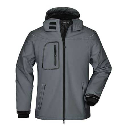 James+Nicholson Men`s Winter Softshell Jacket Carbon