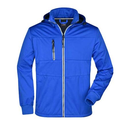 James+Nicholson Men`s Maritime Softshell-Jacket Nautic Blue|Navy|White