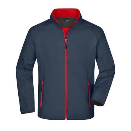 James+Nicholson Men`s Promo Softshell Jacket Iron Grey|Red