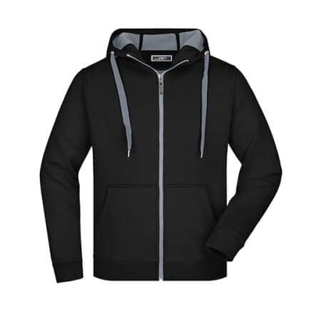 James+Nicholson Men`s Doubleface Jacket Black|Carbon