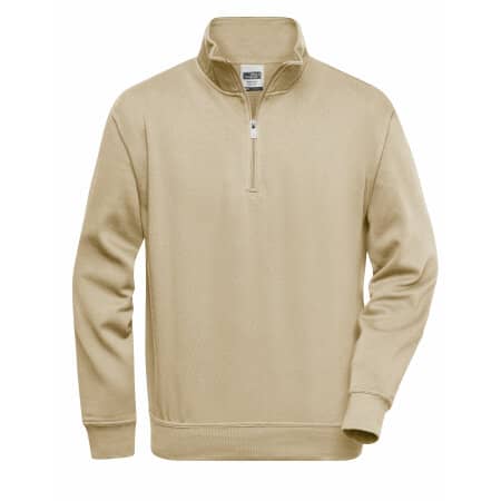 James+Nicholson Workwear Half Zip Sweat Stone