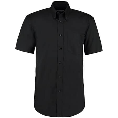 Kustom Kit Men`s Corporate Oxford Shirt Short Sleeve Black