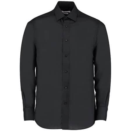 Kustom Kit Business Tailored Fit Poplin Shirt Black